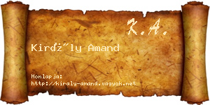 Király Amand névjegykártya