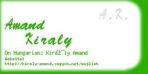 amand kiraly business card